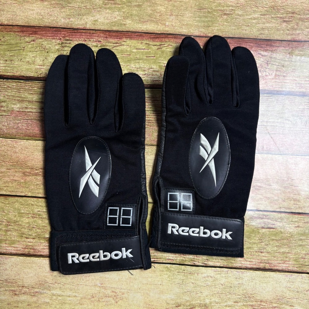 Reebok NFL Pro Line Strength Shield Football Gloves Black Large NF NCAA Vintage